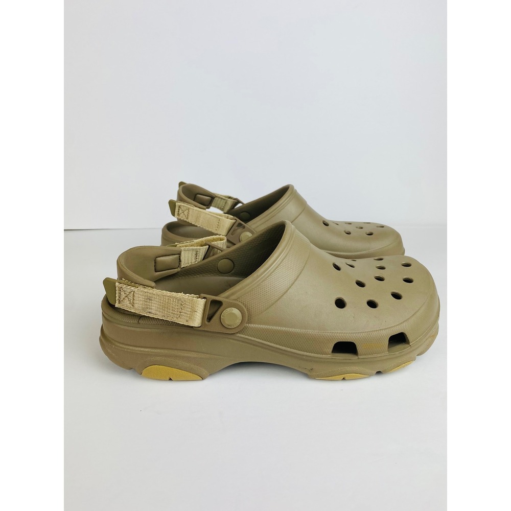 Crocs Classic All-Terrain Clogs Mens 11 Khaki Tan Adjustable Strap 206340-260